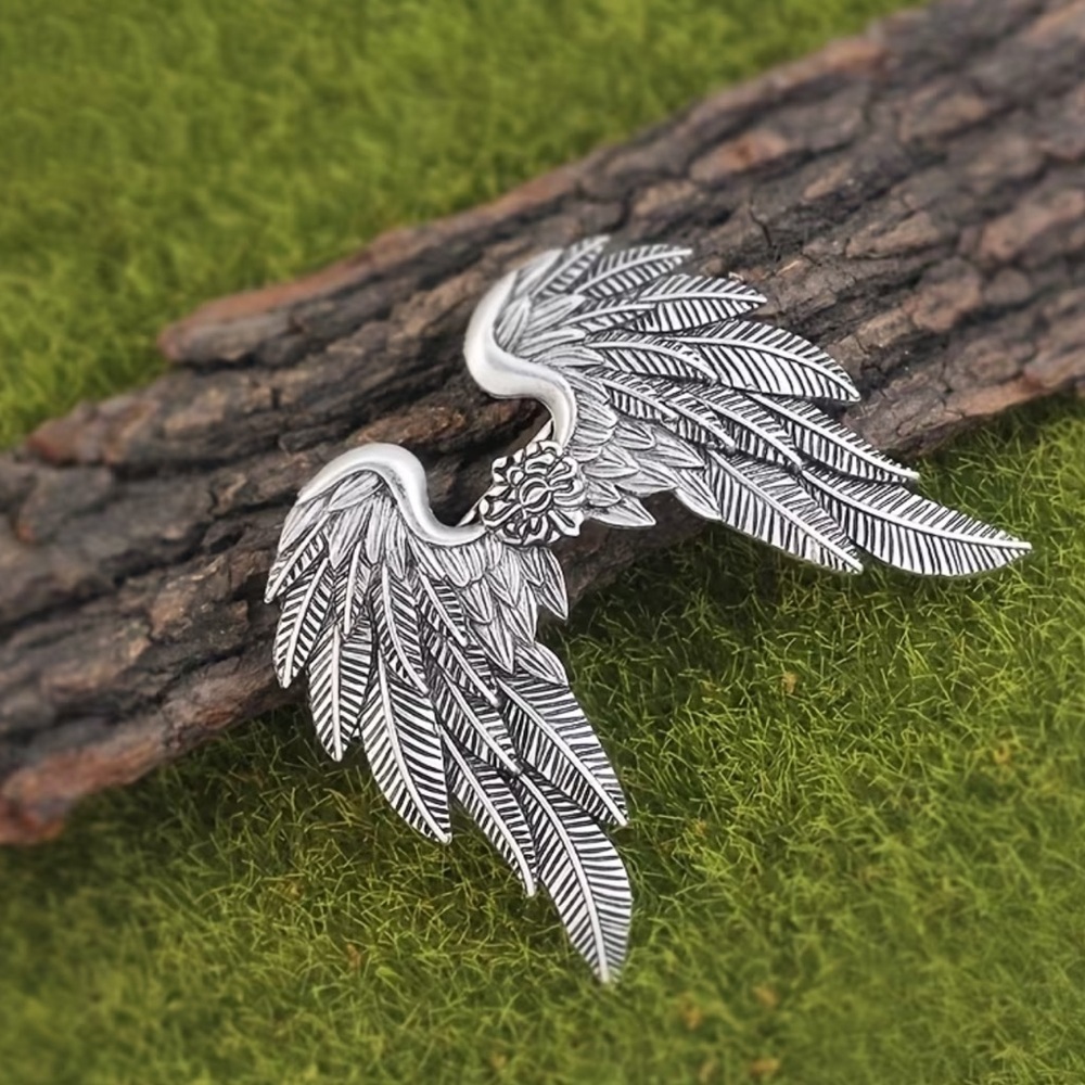 New! Viking Silver Angel Wing Hair Clip 🪽 B1-49 - Picture 3 of 6